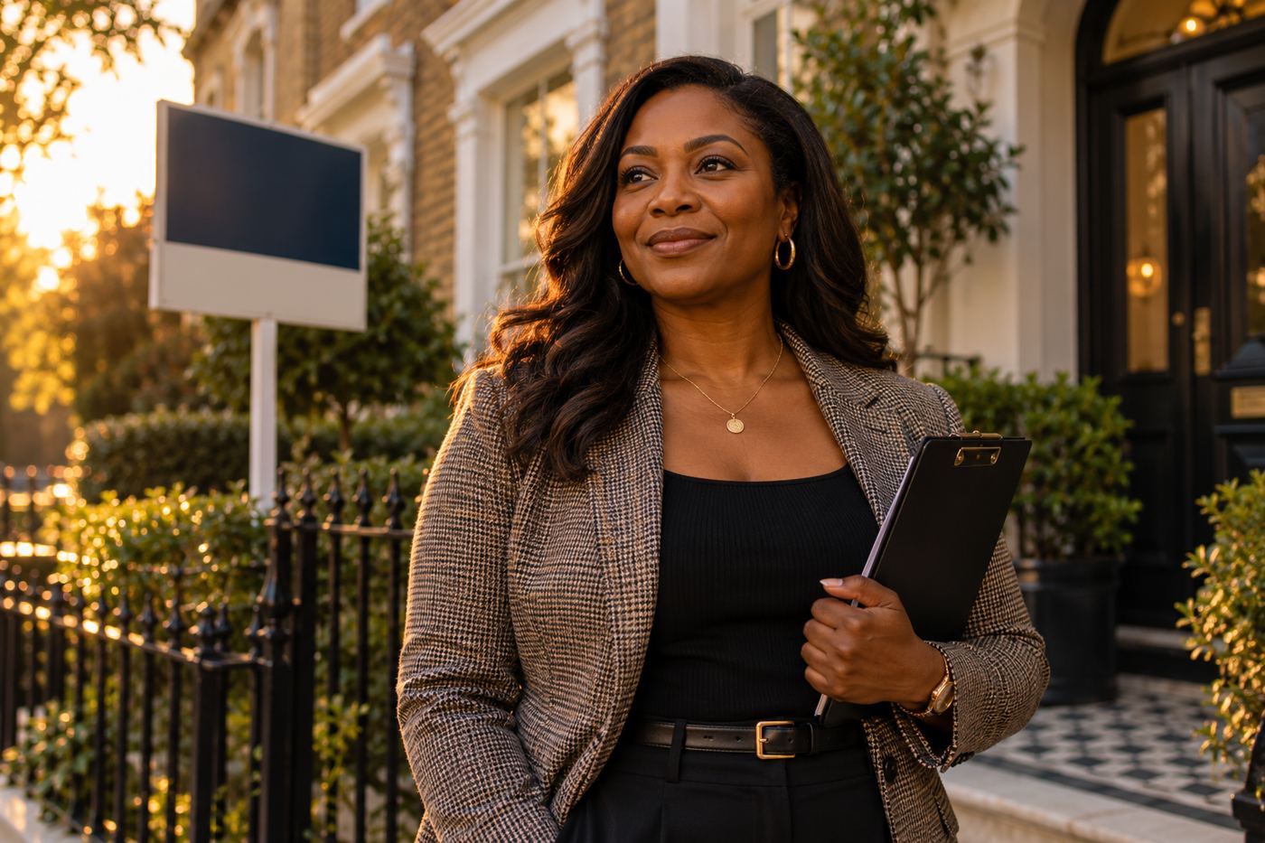 A landlord standing outside a period rental property